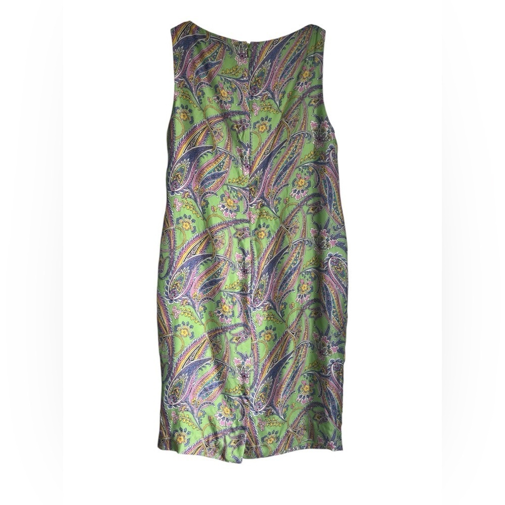 Lauren Ralph Lauren Silk Paisley Print Sleeveless Shift Dress Size 8 - Picture 4 of 6